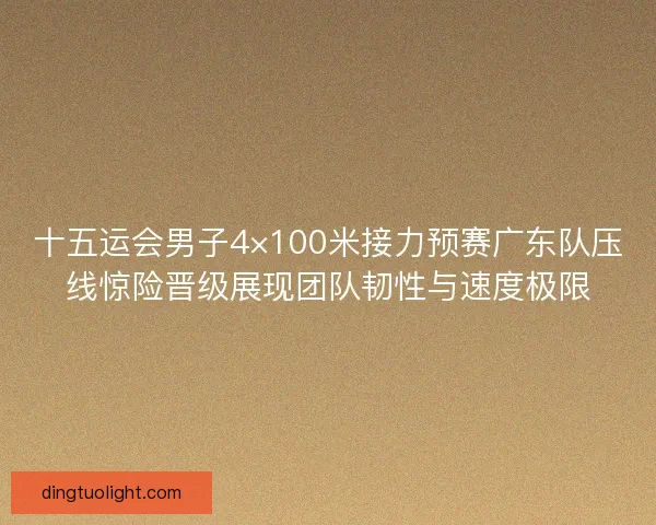 十五运会男子4×100米接力预赛广东队压线惊险晋级展现团队韧性与速度极限